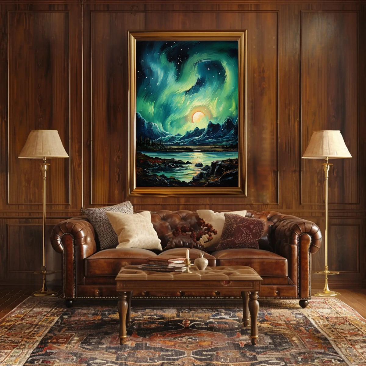 Aurora Borealis Nightscape Art Print National Park Poster