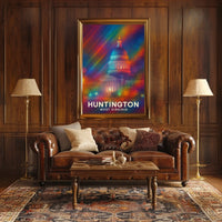 Huntington West Virginia Cityscape Vintage Collector Poster