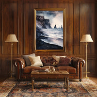 Iceland Vik Black Sand Beach and Reynisdrangar Rocks Poster