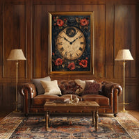 Vintage Clock with Roses Artistic Cultural Heritage Poster