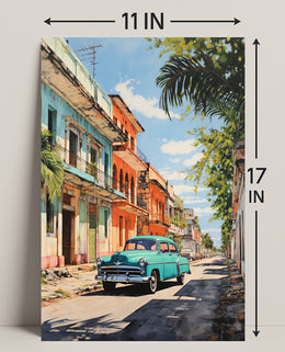 Vintage Vibes On A Sunny Street Vintage Poster