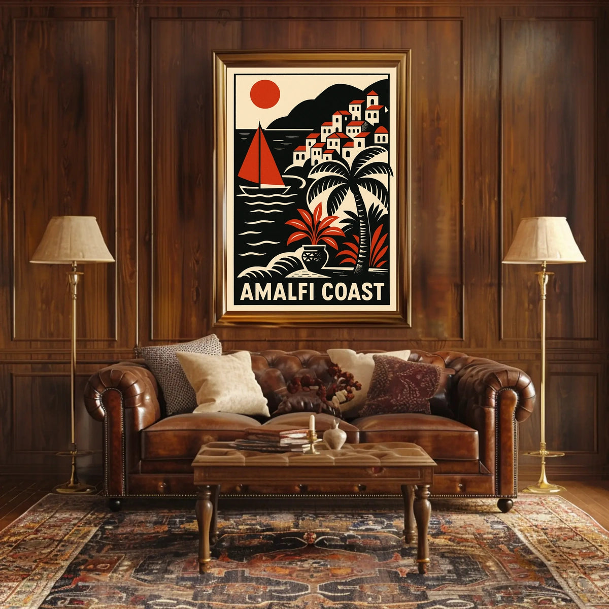 Amalfi Coast Travel Poster 18x24 Coastal Wall Art Decor