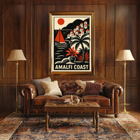 Amalfi Coast Travel Poster 18x24 Coastal Wall Art Decor
