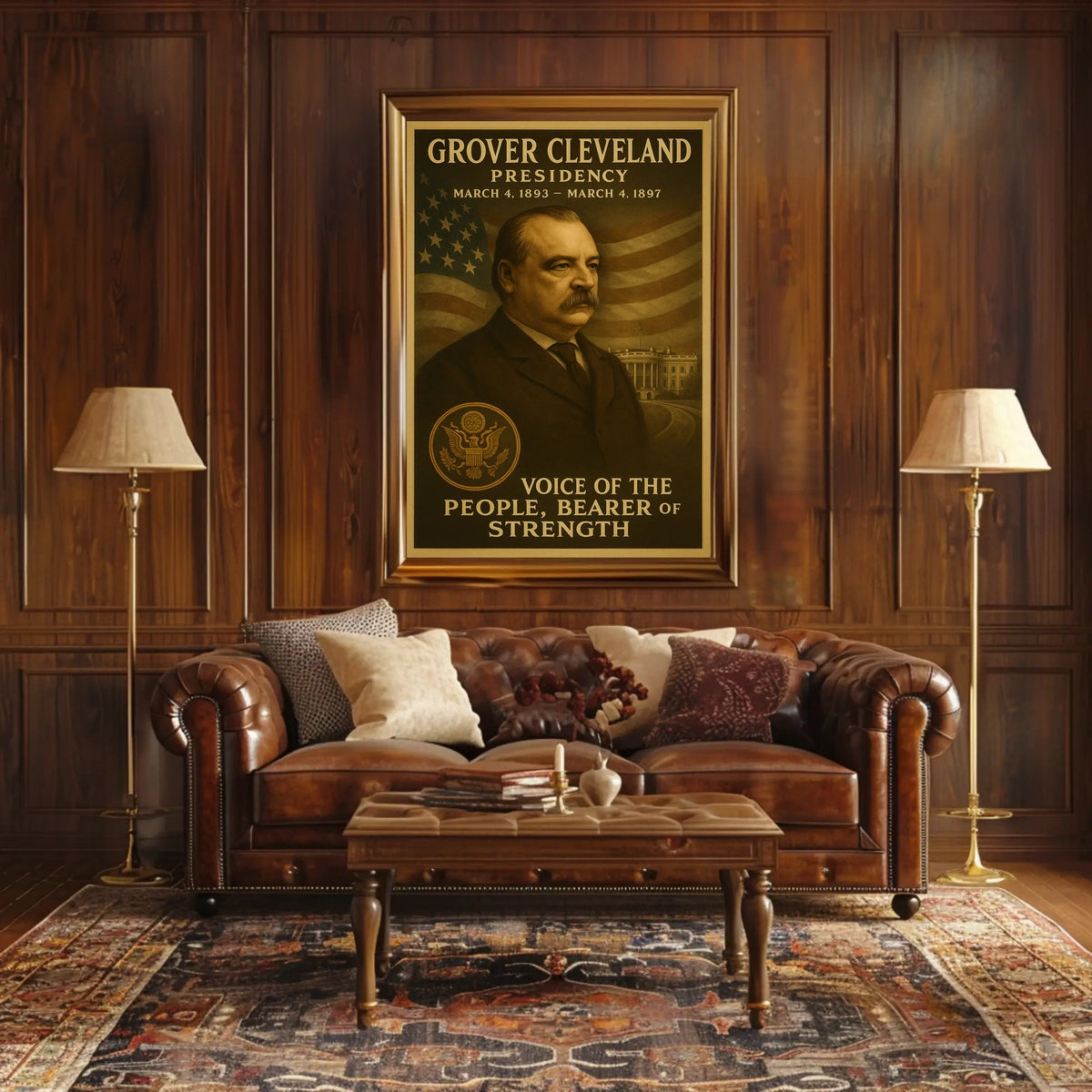 Grover Cleveland Vintage Style Historical Poster