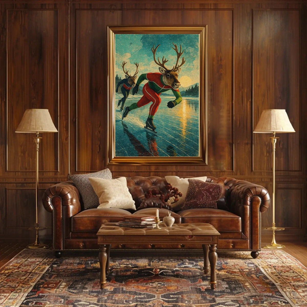 Reindeer On Ice Poster