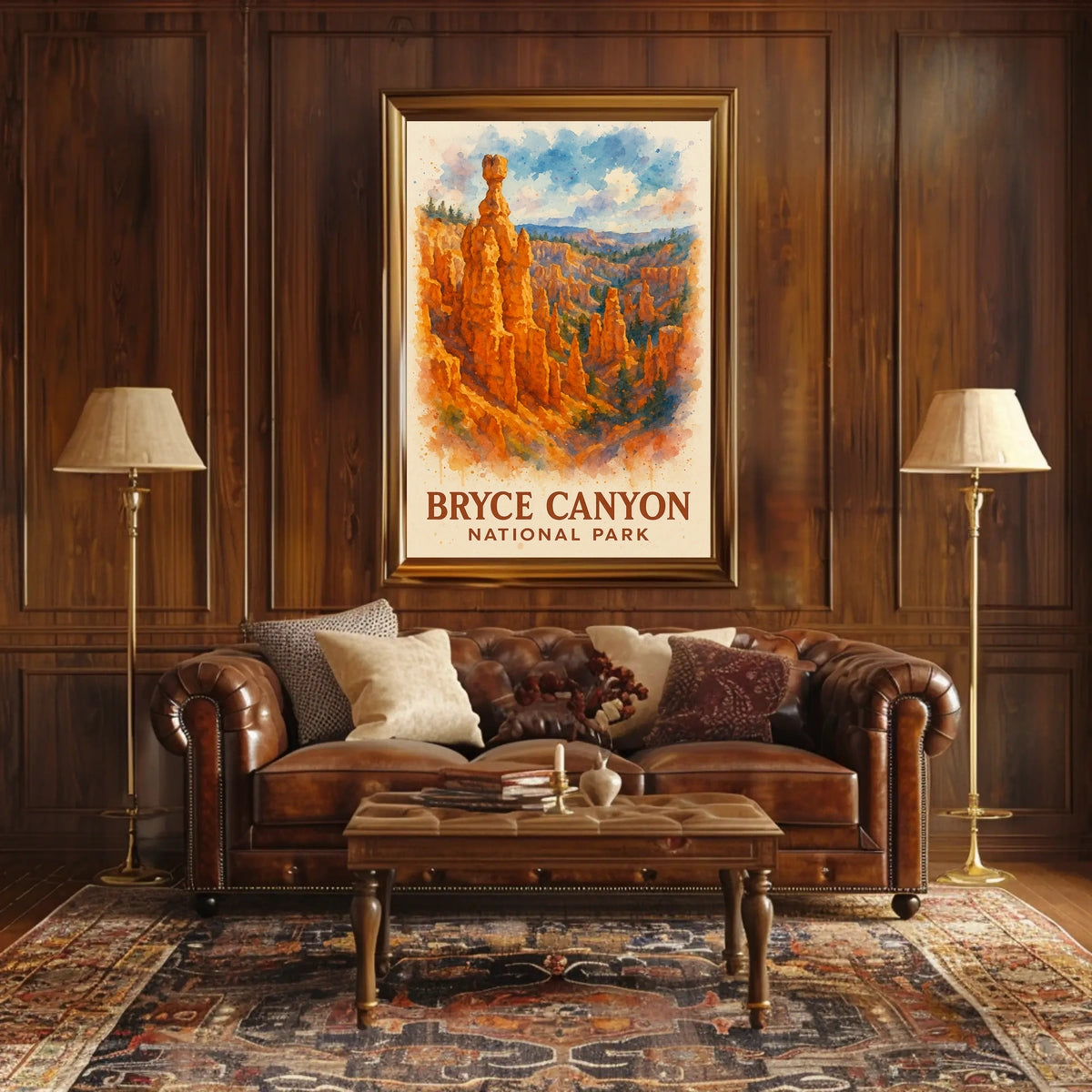 Bryce Canyon Watercolor Poster: Majestic Nature Art Print