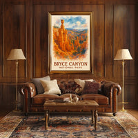 Bryce Canyon Watercolor Poster: Majestic Nature Art Print