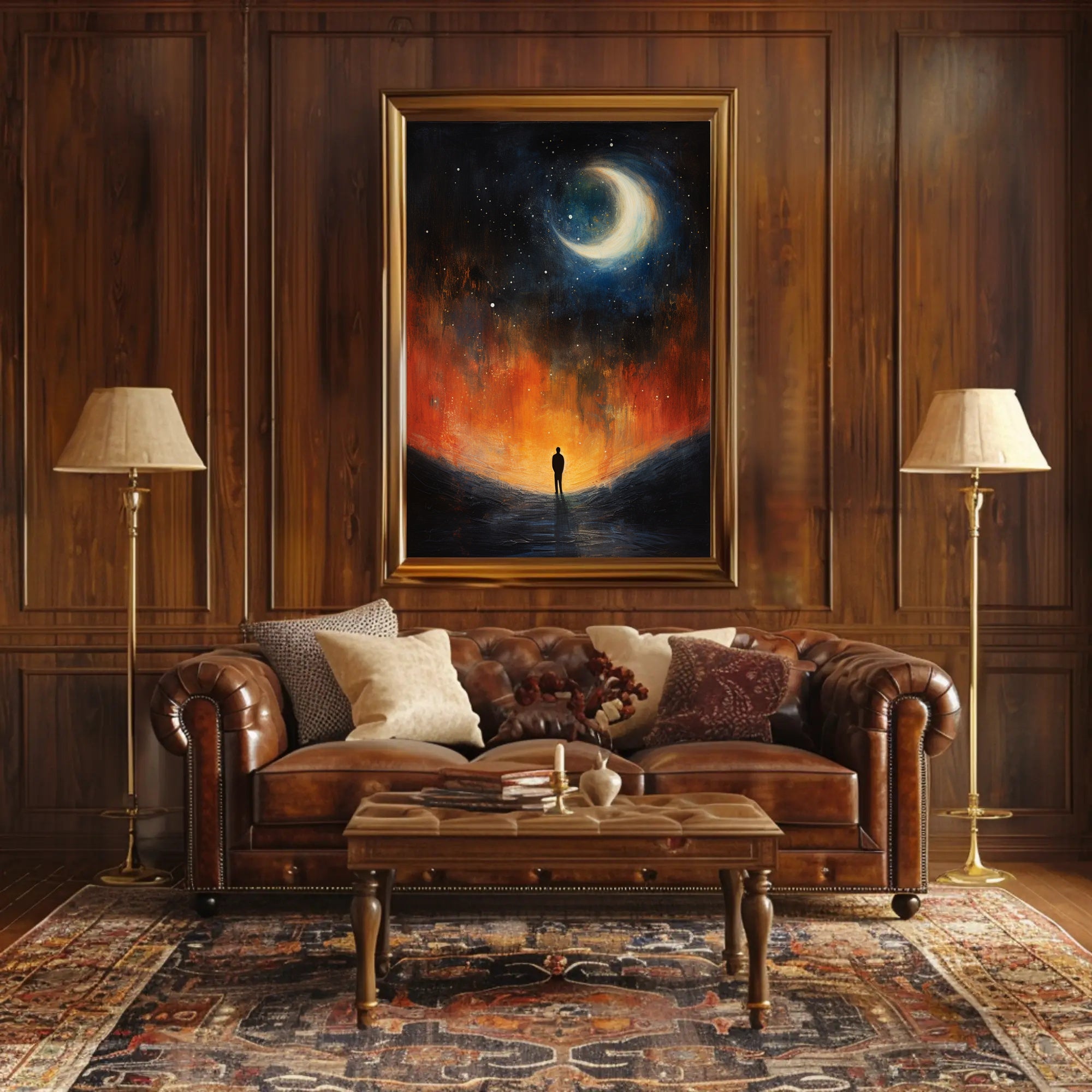 Solitary Reflection Under The Crescent Poster
