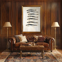 School Of Fish Poster Minimalist Coastal Wall Art