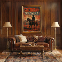 Sheridan Wyoming Cowboy Ride Vintage Travel Poster