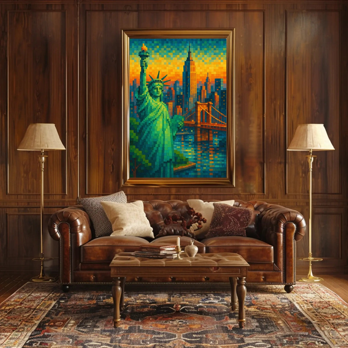 Pixelated New York Dreamscape Poster For Modern Home Decor