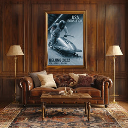 Beijing 2022 USA Bobsleigh Poster