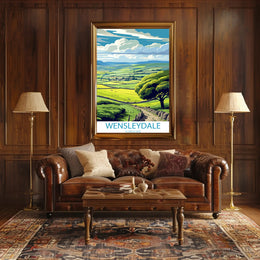 Wensleydale Tranquil Landscape Yorkshire Travel Poster