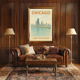 Chicago Skyline and Lake Michigan Poster