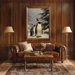 Festive Penguins In Winter Wonderland Poster