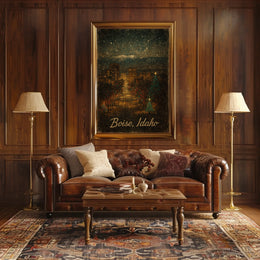 Winter Night In Boise, Idaho Poster