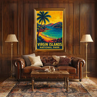 Virgin Islands Vintage Travel Wanderlust Poster