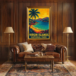 Virgin Islands Vintage Travel Wanderlust Poster