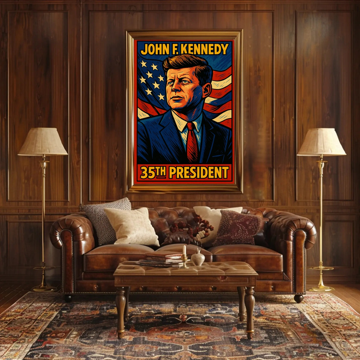 John F Kennedy 35Th President Poster Wall Art Vintage
