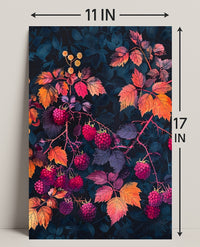 Raspberry Branches Illustration: Abstract or Artistic Poster