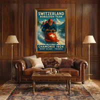 Switzerland Bobsleigh Team Chamonix Poster