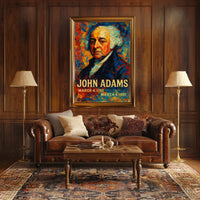 John Adams 2nd President of the United States Glitch Hop Art Poster