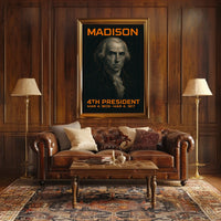 James Madison 4th President of the United States Techno Schematic Poster