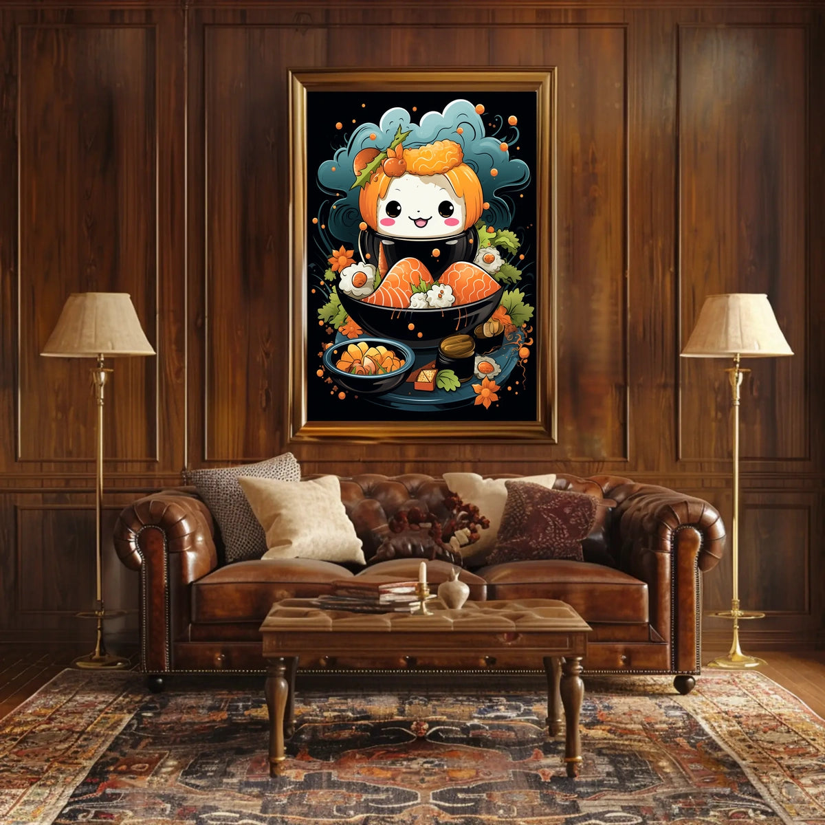 Cute Smiling Sushi Art - Abstract, Artistic, or Pop Culture Poster