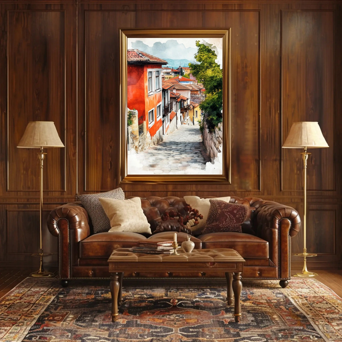 Bulgaria Plovdiv Old Town Colorful Streets Poster