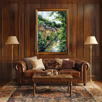 Luxembourg Grund District Riverside Scene Classic Poster