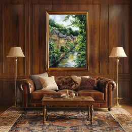 Luxembourg Grund District Riverside Scene Classic Poster