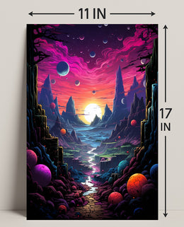 Cosmic Landscape Fantasy Poster PosterGoat