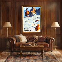 Val Gardena Skiing Adventure Poster PosterGoat