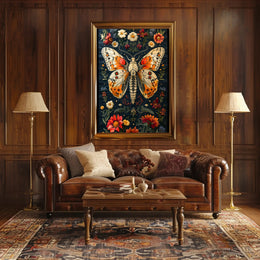 Vibrant Butterfly and Botanicals Artistic Poster