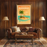 Bahamas Tropical Paradise Vintage Travel Poster