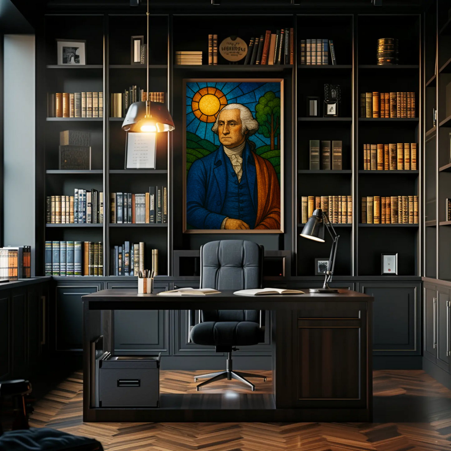 George Washington Stained Glass Tribute Poster