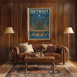 Detroit Light In The City Of Steel Poster