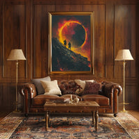 Epic Medieval Adventure in Fiery Fantasy Poster PosterGoat