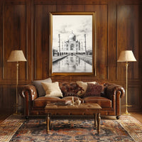 Taj Mahal Monochrome Artistic Cultural or Heritage Poster