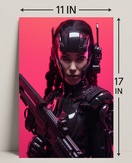 Cybernetic Warrior Poster PosterGoat