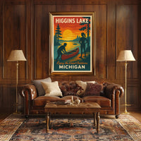 Higgins Lake Sunset Travel Poster