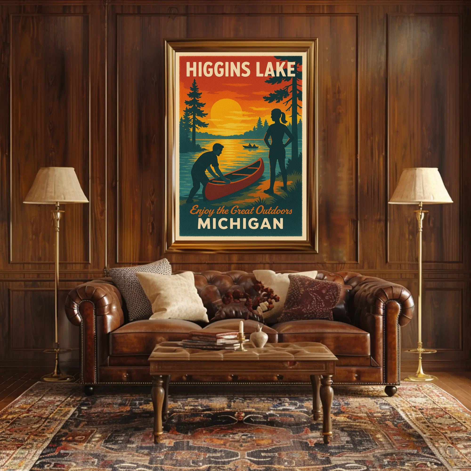 Higgins Lake Sunset Travel Poster