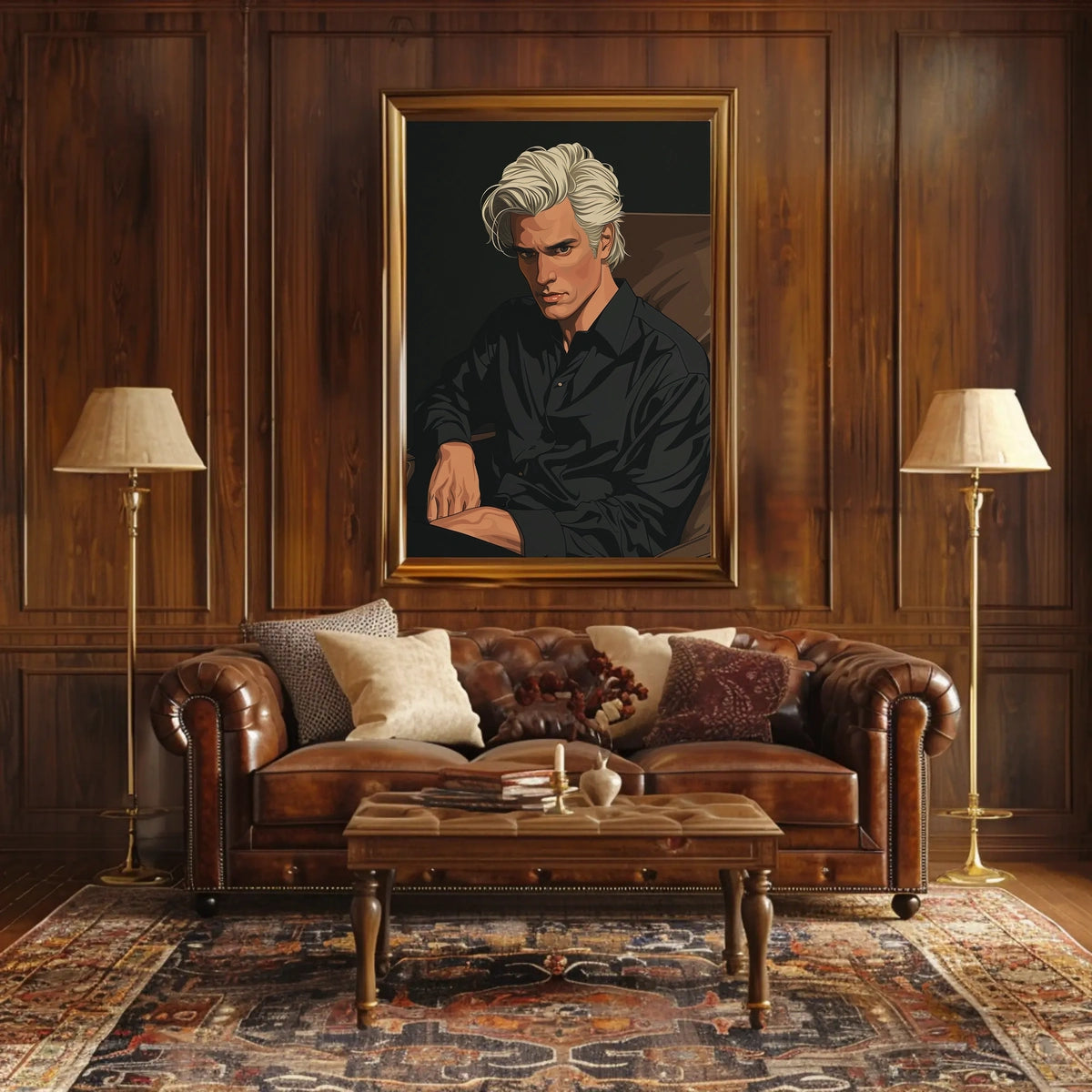 Mysterious Portrait In Black Poster