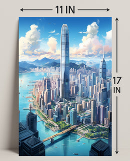Skyline Of Modern Metropolis Modern Poster