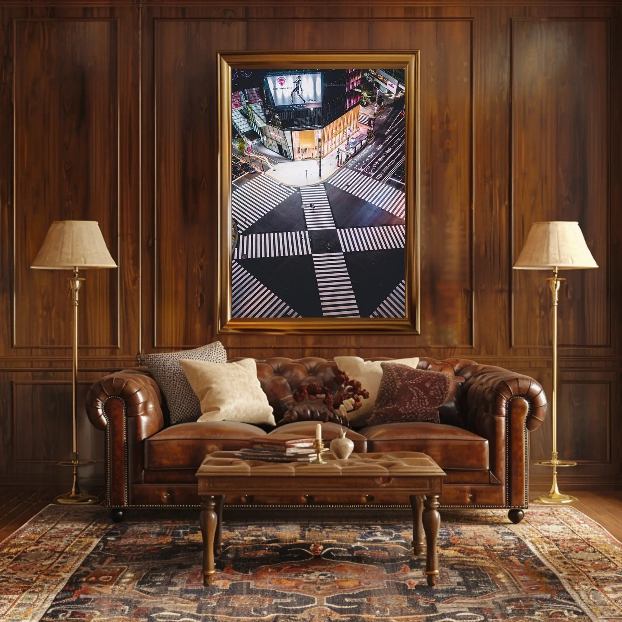 Vibrant City Intersection Poster PosterGoat