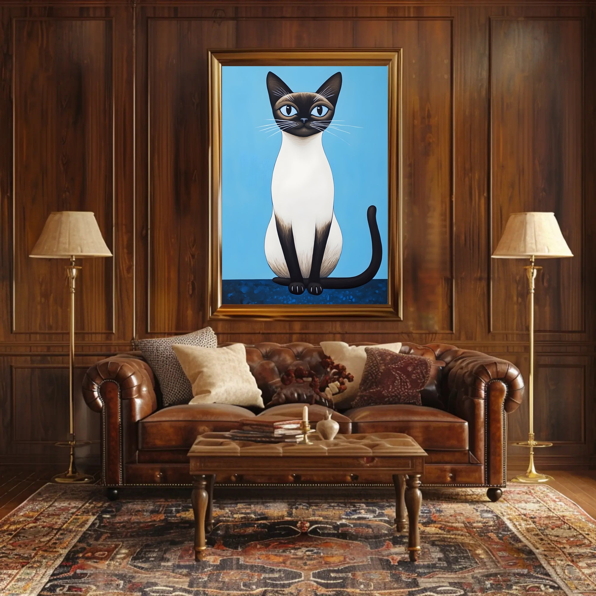 Siamese Cat Poster Modern Wall Art Print