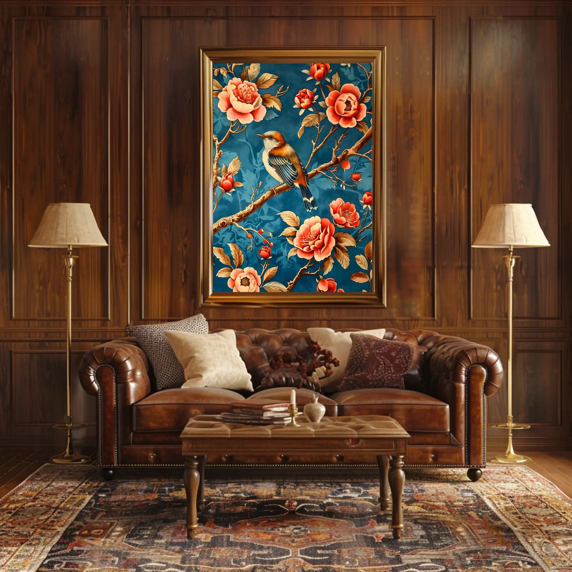 Bird Among Blossoms Wall Art Print