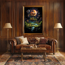 Futuristic Floating Oasis Poster