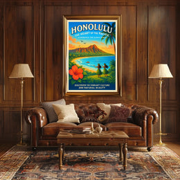 Honolulu The Heart of the Pacific Poster