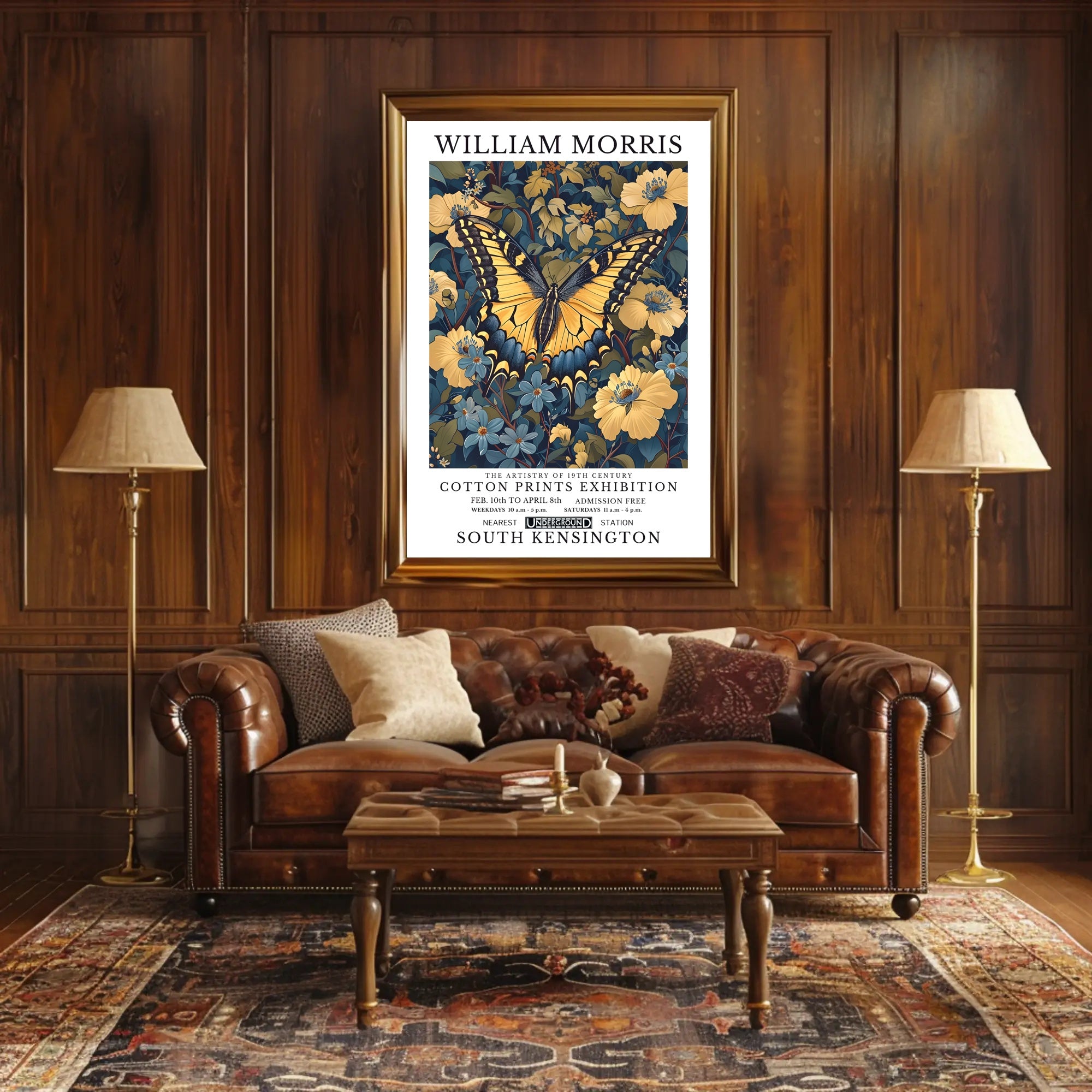 William Morris Butterfly and Floral Heritage Artistic Poster